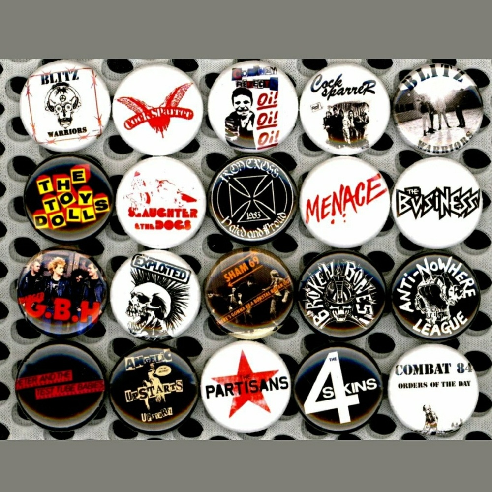 Oi punk set of 20! 1 inch size buttons/pins